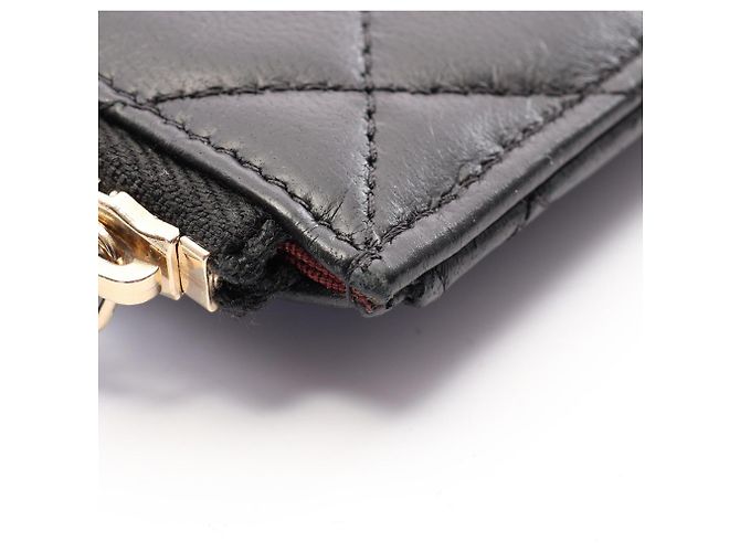 Borsa/Pouch Chanel Matelassé in pelle d'agnello nera Nero - vista 9