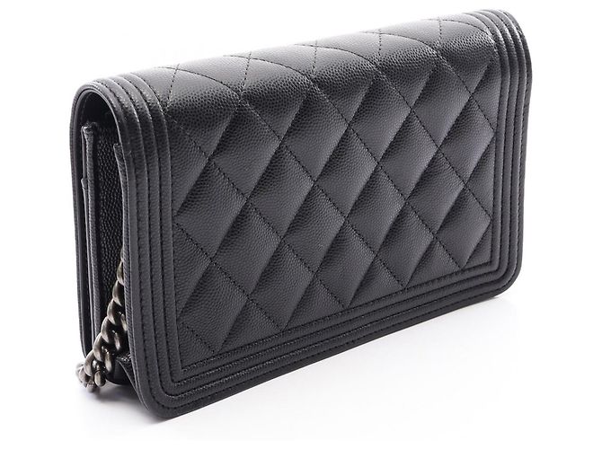Borsa a tracolla Chanel Boy Matelassé Nero - vista 2