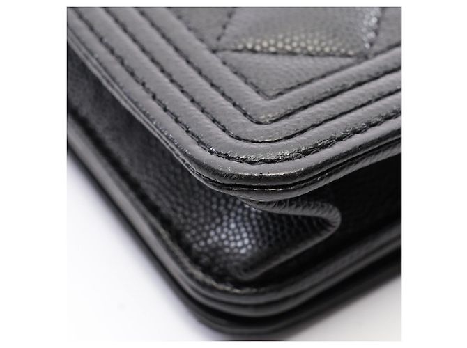 Borsa a tracolla Chanel Boy Matelassé Nero - vista 9