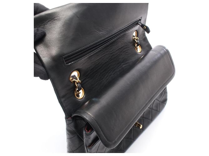 Borsa a tracolla Chanel Matelassé Double Flap Nero - vista 6
