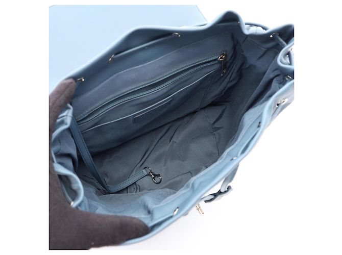 Zaino/Borsa Chanel Chevron V-stitch Blu - vista 3