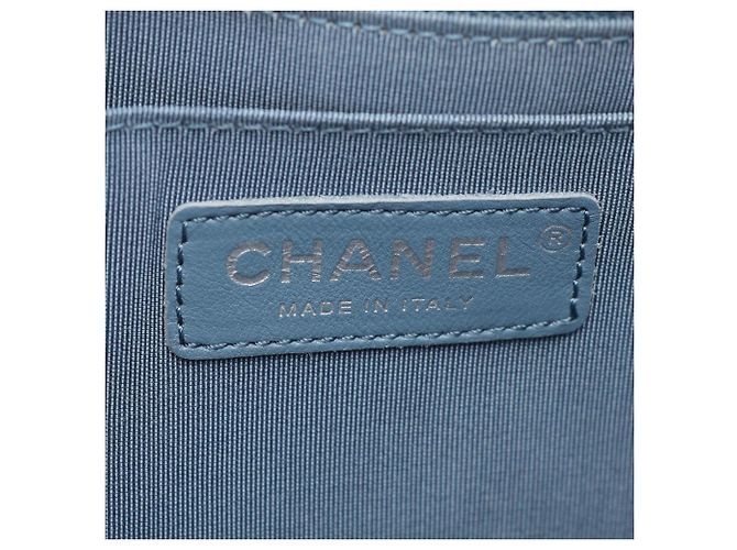 Zaino/Borsa Chanel Chevron V-stitch Blu - vista 4