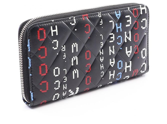 Portafoglio lungo rotondo Chanel Typography Matelassé Nero Multicolore - vista 2
