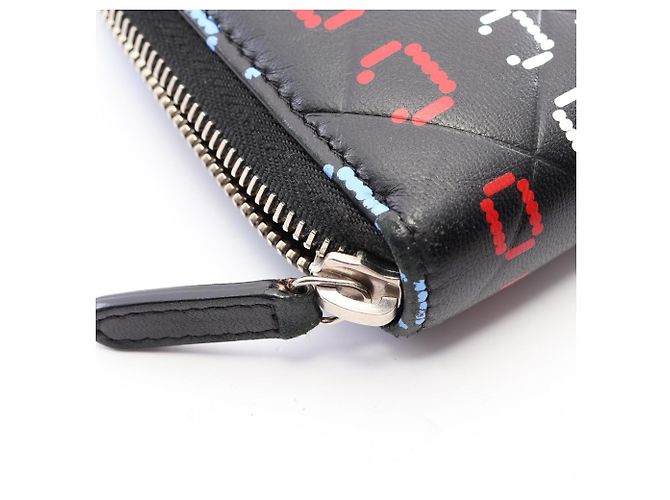 Portafoglio lungo rotondo Chanel Typography Matelassé Nero Multicolore - vista 7