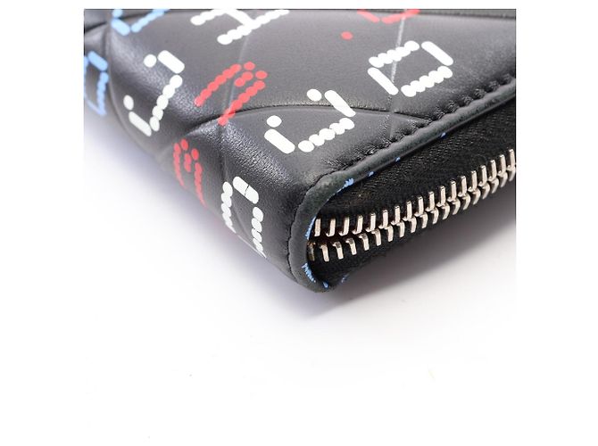 Portafoglio lungo rotondo Chanel Typography Matelassé Nero Multicolore - vista 8