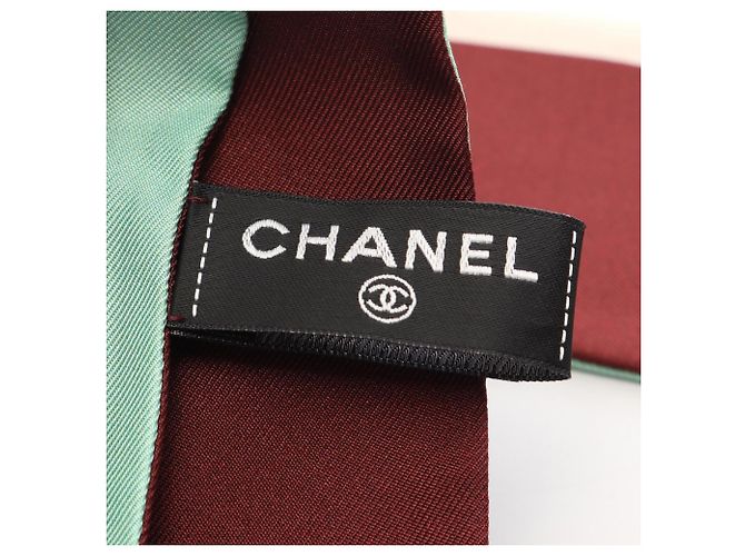 Écharpe ruban Chanel Coco Mark Vert Bordeaux - vue 2