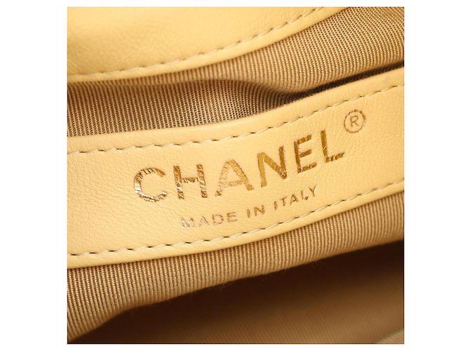 Chanel Coco Mark Schultertasche mit Kordzug Gelb - Ansicht 4