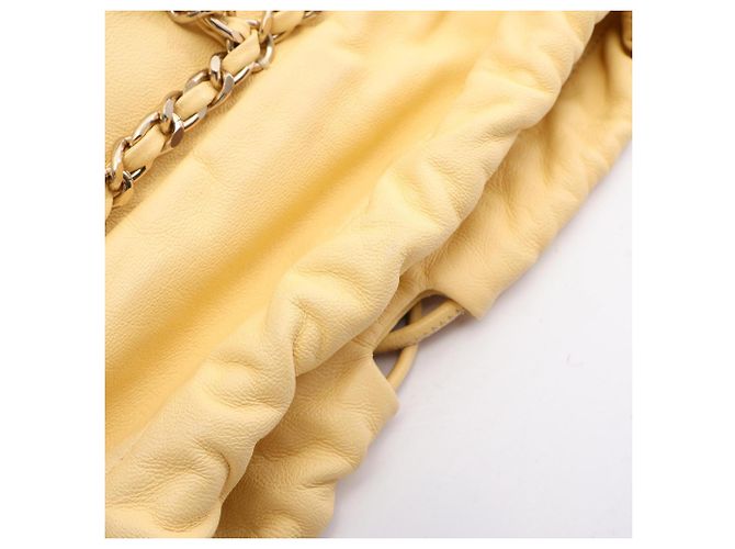 Chanel Coco Mark Schultertasche mit Kordzug Gelb - Ansicht 8