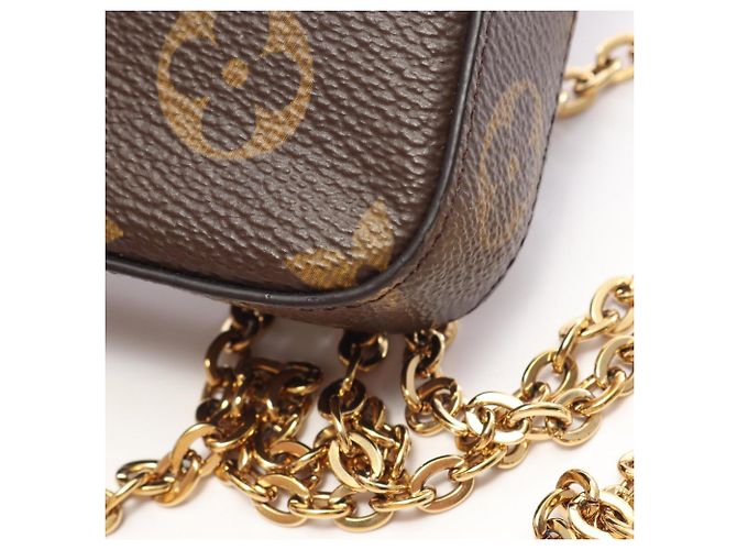 Borsa a tracolla Louis Vuitton Pochette Felicie Monogram Fuchsia Marrone Fuschia Monogramma - vista 10
