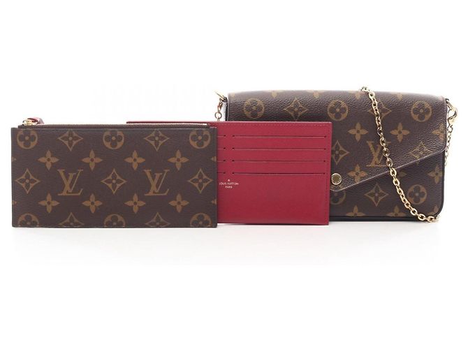 Borsa a tracolla Louis Vuitton Pochette Felicie Monogram Fuchsia Marrone Fuschia Monogramma - vista 6