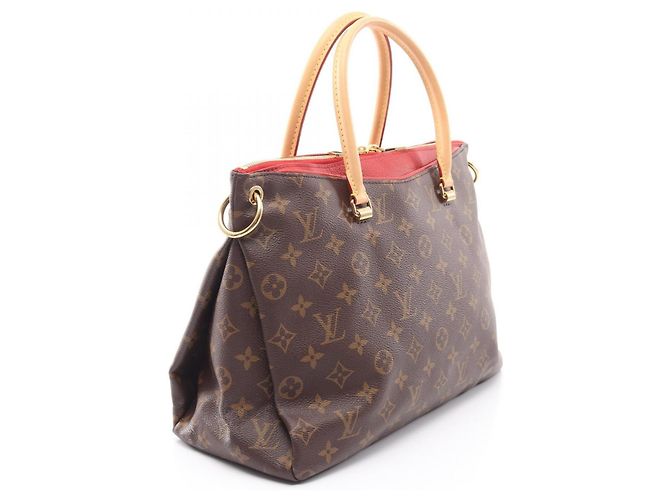 Borsa a mano 2 in 1 Louis Vuitton Pallas Monogram Cerise Marrone Rosso Fuschia Monogramma - vista 2