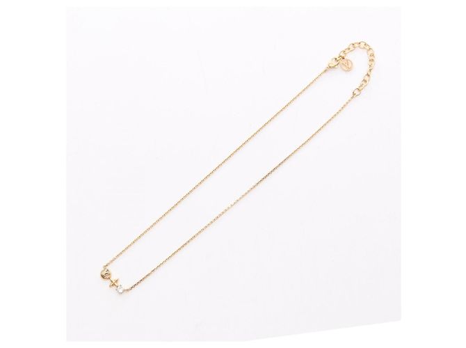 Colar Petit Louis Vuitton com strass Dourado - vista 3