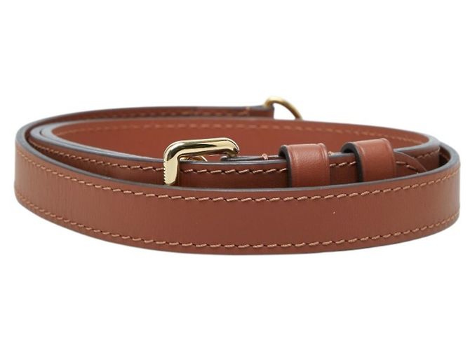 Correa de hombro de cuero marrón Louis Vuitton Castaño - vista 3