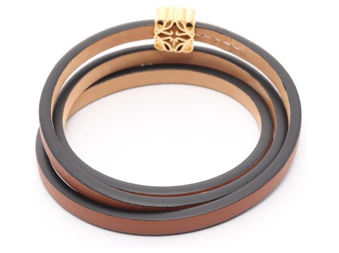 Brazalete Loewe Anagram Twist Castaño - vista 2