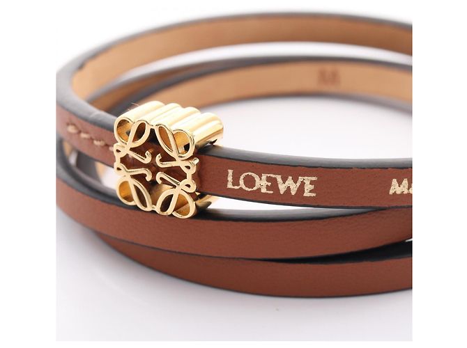 Brazalete Loewe Anagram Twist Castaño - vista 3