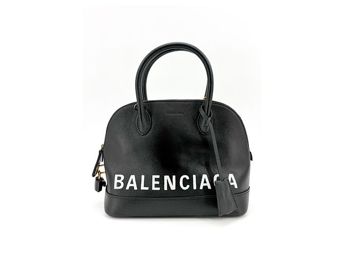 Balenciaga Logo Ville Leather Small Nero - vista 2