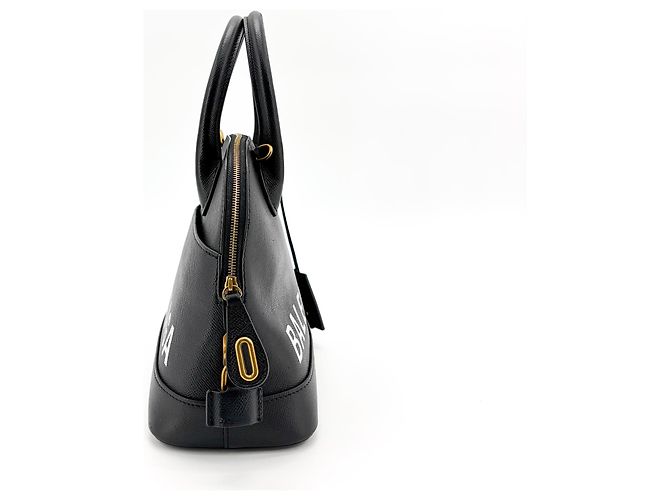 Balenciaga Logo Ville Leather Small Nero - vista 3