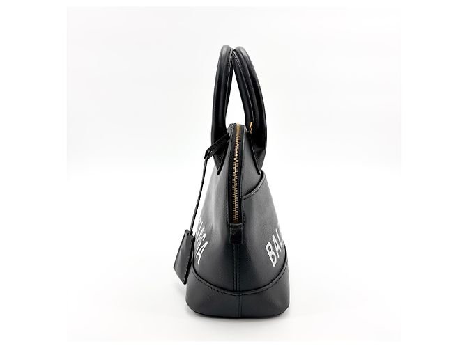 Balenciaga Logo Ville Leather Small Nero - vista 4