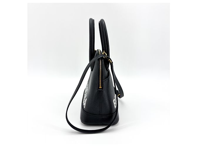 Balenciaga Logo Ville Leather Medium Nero - vista 3