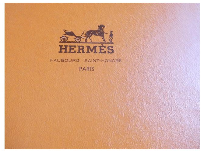 Hermès Pañuelo de Seda "En Vente Chez Hermès à Paris" 1942 Castaño Negro Rosa Blanco Beige Gris - vista 11