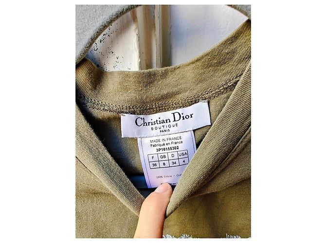 Canotta Christian Dior Logo in Denim Blu Verde - vista 2