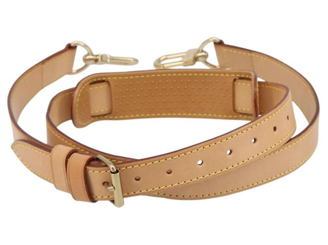 Correa de hombro ajustable de cuero Louis Vuitton 30mm Beige - vista 3