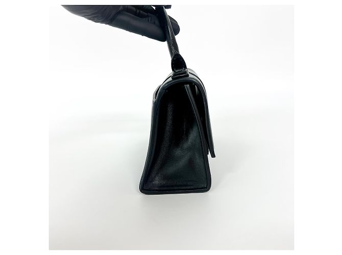Balenciaga Hourglass Top Handle Leather with Crystals XS Nero - vista 3