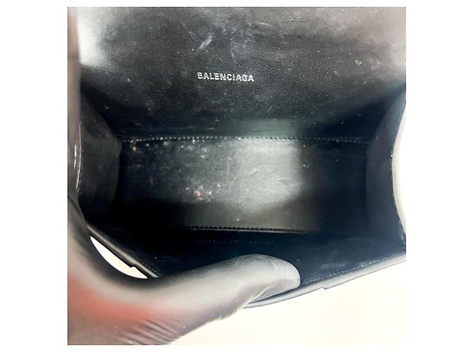 Balenciaga Hourglass Top Handle Leather with Crystals XS Nero - vista 5
