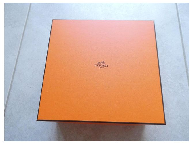 Scatola Arancione e Nastro Hermès Paris per Mini Kelly 2 Marrone Bianco - vista 7