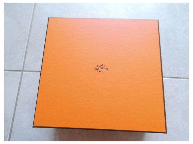 Caixa e Acessórios Hermès Mini Kelly II Marrom Branco Laranja - vista 10