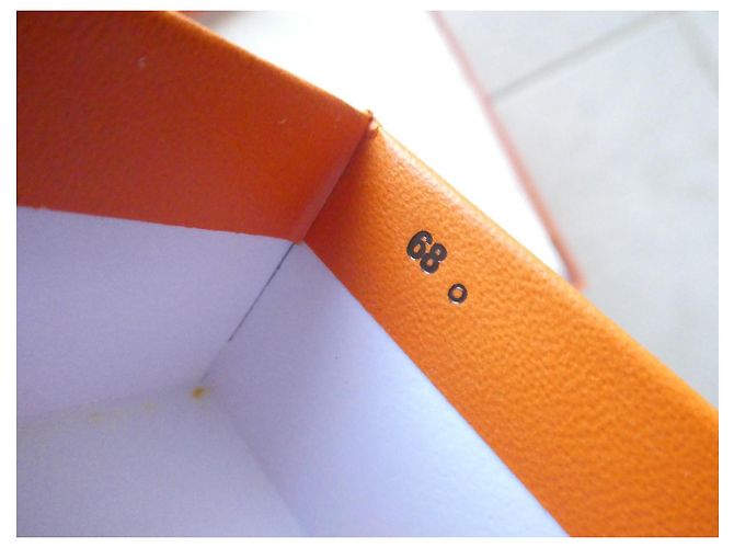 Caixa e Acessórios Hermès Mini Kelly II Marrom Branco Laranja - vista 9