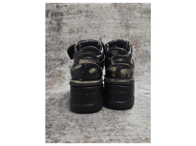Autre Marque Botas de plataforma New Rock M-1075-C1 en cuero negro - vista 3