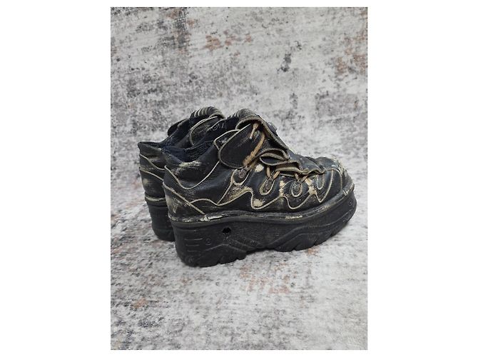 Autre Marque Botas de plataforma New Rock M-1075-C1 en cuero negro - vista 4