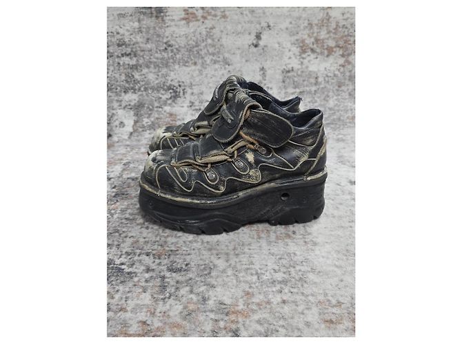 Autre Marque Botas de plataforma New Rock M-1075-C1 en cuero negro - vista 5