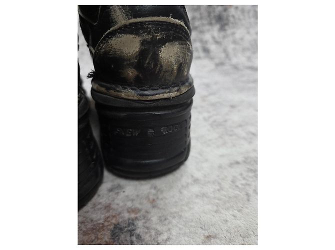 Autre Marque Botas de plataforma New Rock M-1075-C1 en cuero negro - vista 8