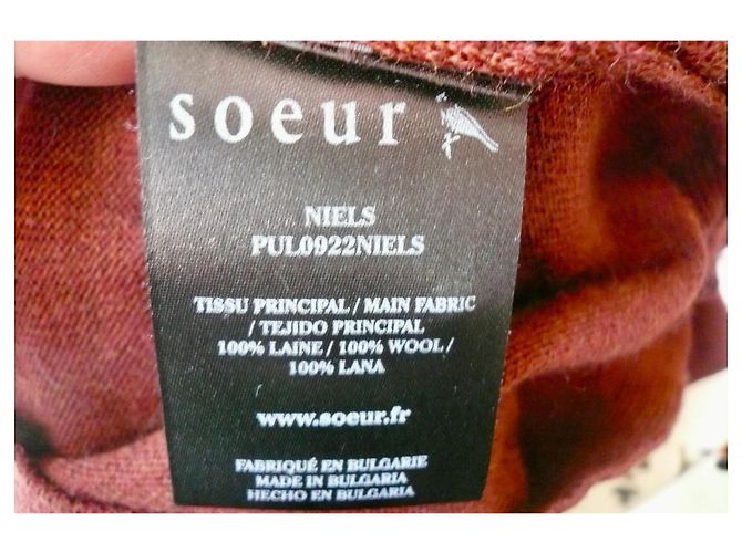 Soeur SŒUR Polo-Pullover in Ziegelrot neu T34 Dunkelbraun - Ansicht 3