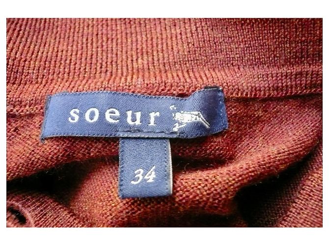 Soeur SŒUR Polo-Pullover in Ziegelrot neu T34 Dunkelbraun - Ansicht 4