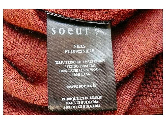 Soeur SŒUR Polo-Pullover in Ziegelrot neu T34 Dunkelbraun - Ansicht 5