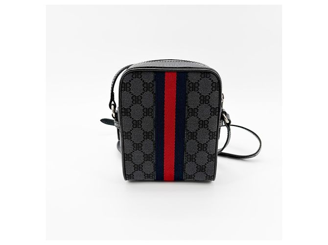 Balenciaga x Gucci The Hacker Project Borsa Messenger BB con zip in tela mini Nero - vista 2