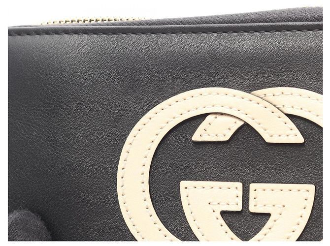 Cartera larga de cuero negro/ivory Gucci Crudo - vista 7