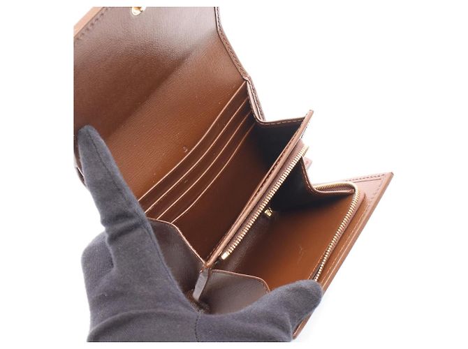 Billetera bi-fold Gucci Horsebit GG Supreme Castaño Beige - vista 3