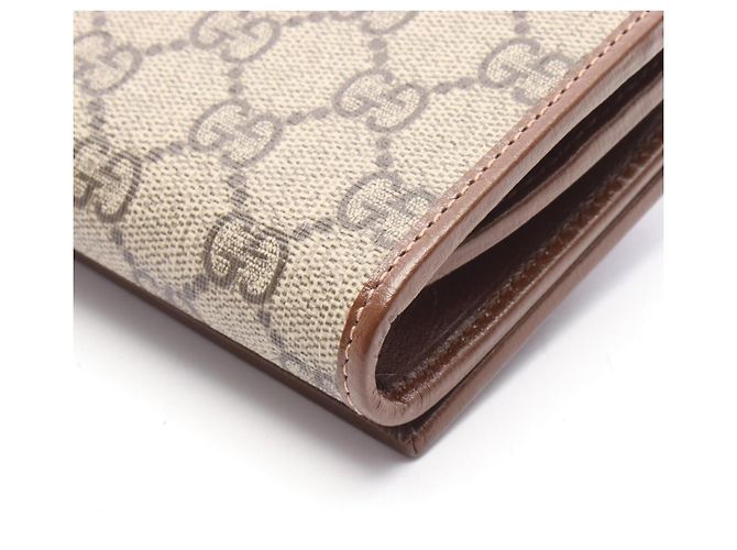 Billetera bi-fold Gucci Horsebit GG Supreme Castaño Beige - vista 5