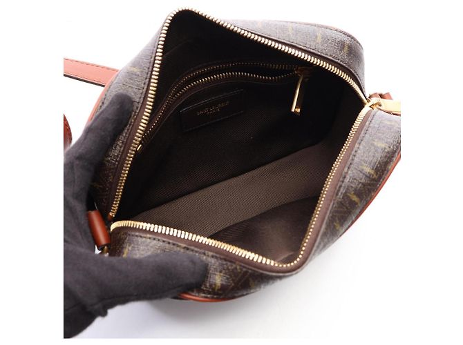 Autre Marque Borsa Camera Monogram Yves Saint Laurent Paris Marrone - vista 3