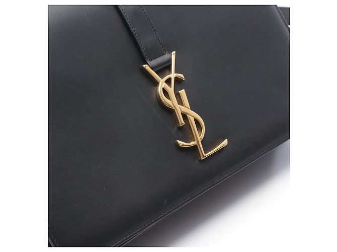 Autre Marque Borsa a tracolla in pelle nera Yves Saint Laurent Paris Universite Nero - vista 10
