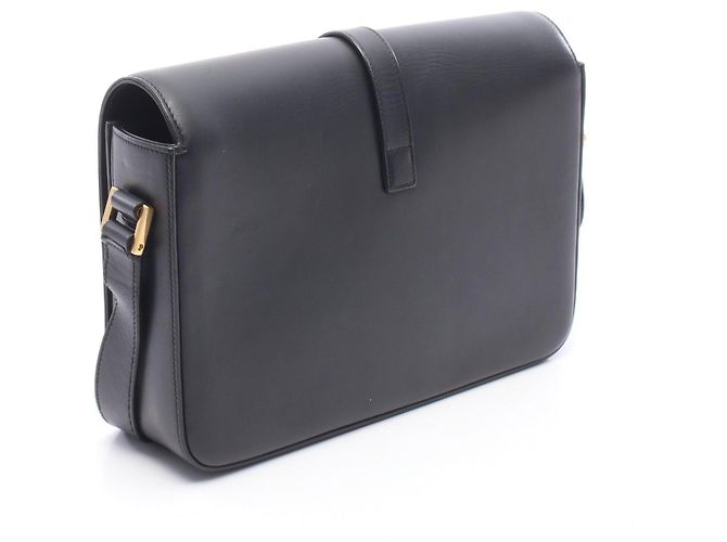 Autre Marque Borsa a tracolla in pelle nera Yves Saint Laurent Paris Universite Nero - vista 2