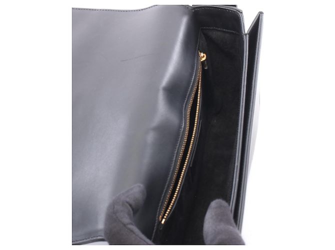 Autre Marque Borsa a tracolla in pelle nera Yves Saint Laurent Paris Universite Nero - vista 3