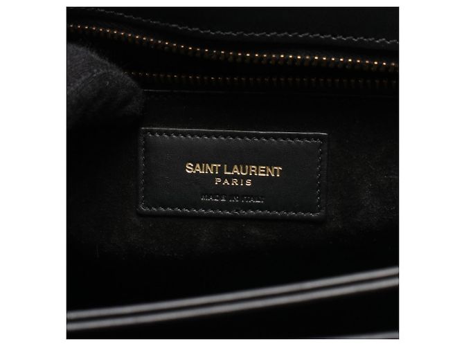 Autre Marque Borsa a tracolla in pelle nera Yves Saint Laurent Paris Universite Nero - vista 4