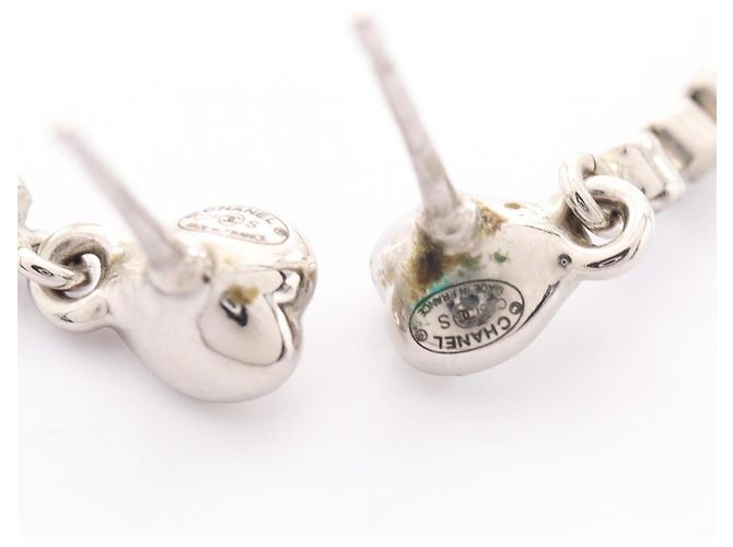 Chanel C25S Coco Mark Heart Ohrringe Silber - Ansicht 7