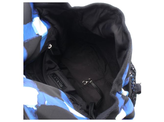 Chanel Airline Rucksack/Handtasche Schwarz Weiß Blau - Ansicht 3