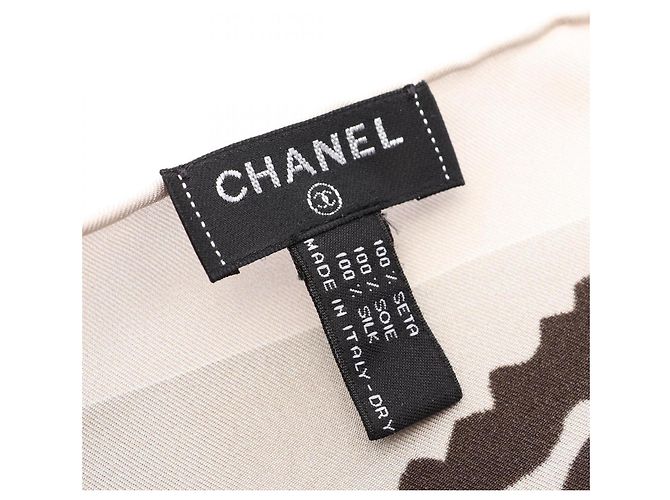 Chanel Coco Mark Seidentuch Mehrfarben Beige - Ansicht 2